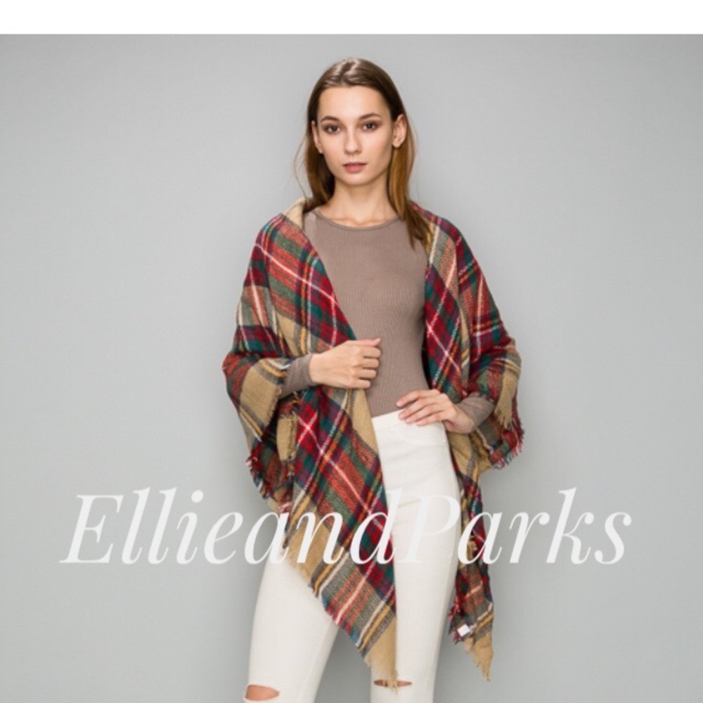Avery Oversized Tartan plaid scarf - Picture 5 of 7